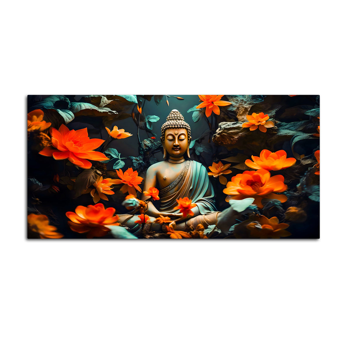 Lord Buddha Canvas Painting for Peaceful Wall Decoration