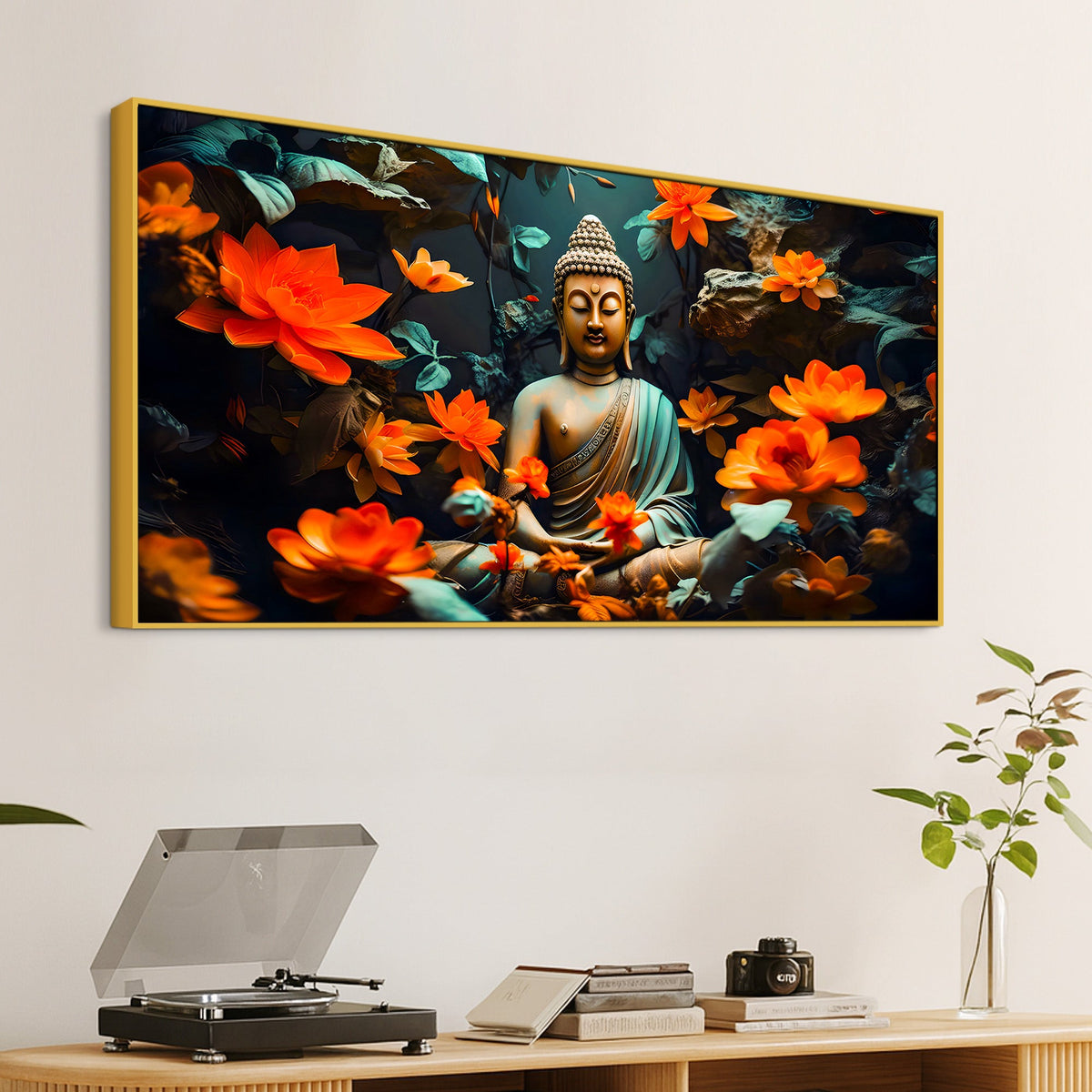 Lord Buddha Canvas Painting for Peaceful Wall Decoration