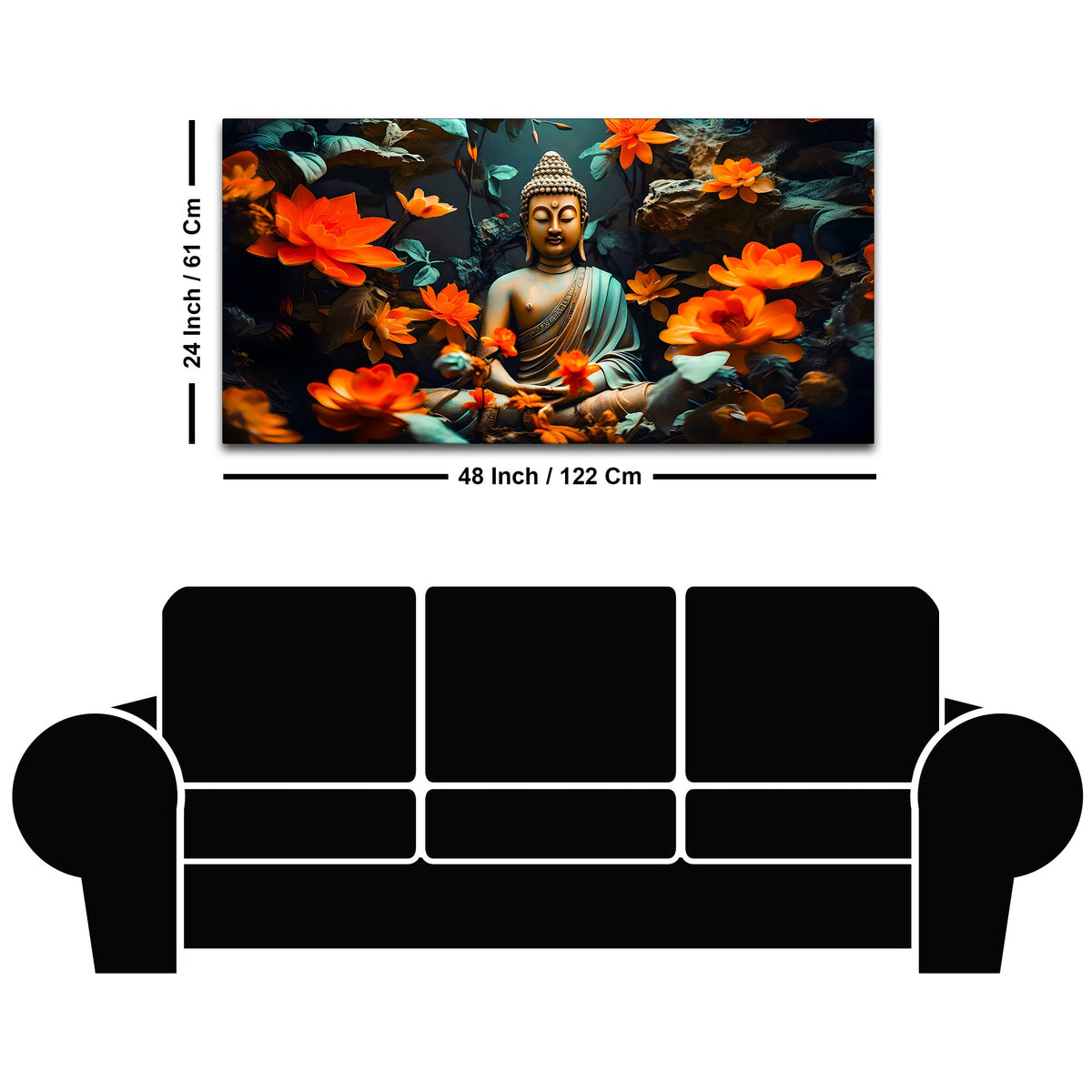Lord Buddha Canvas Painting for Peaceful Wall Decoration