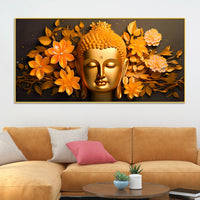 Lord Buddha Face Wall Painting on Premium Canvas