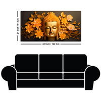 Lord Buddha Face Wall Painting on Premium Canvas