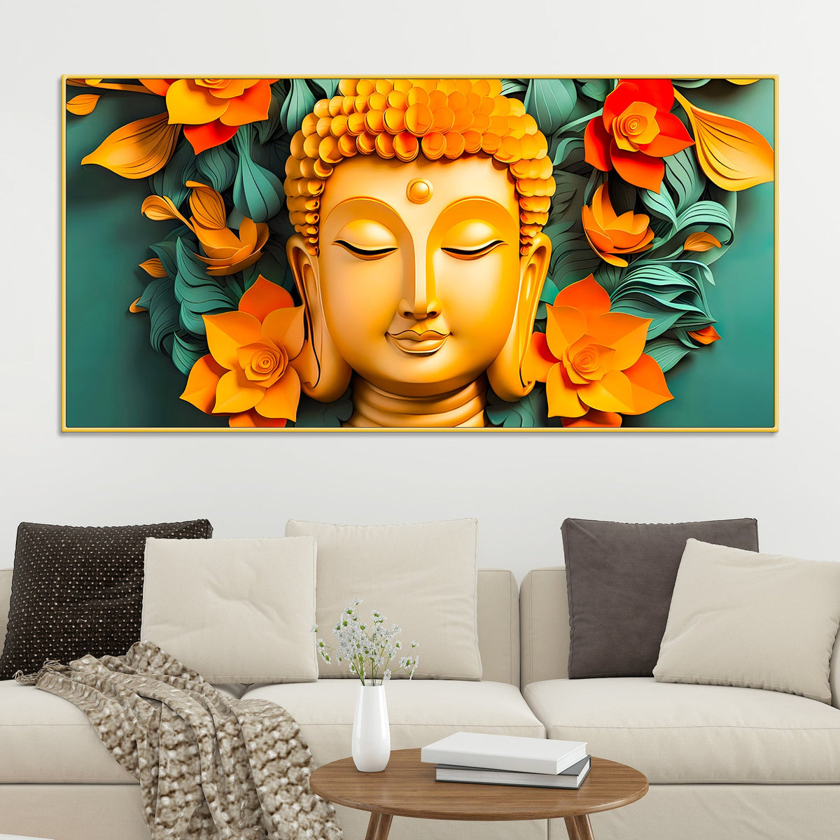 Lord Buddha Premium Canvas Wall Painting for Home & Office