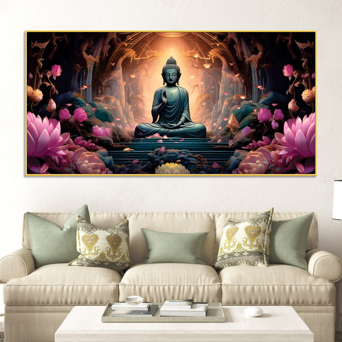 Lord Buddha Wall Painting – Modern Peaceful Home Decor