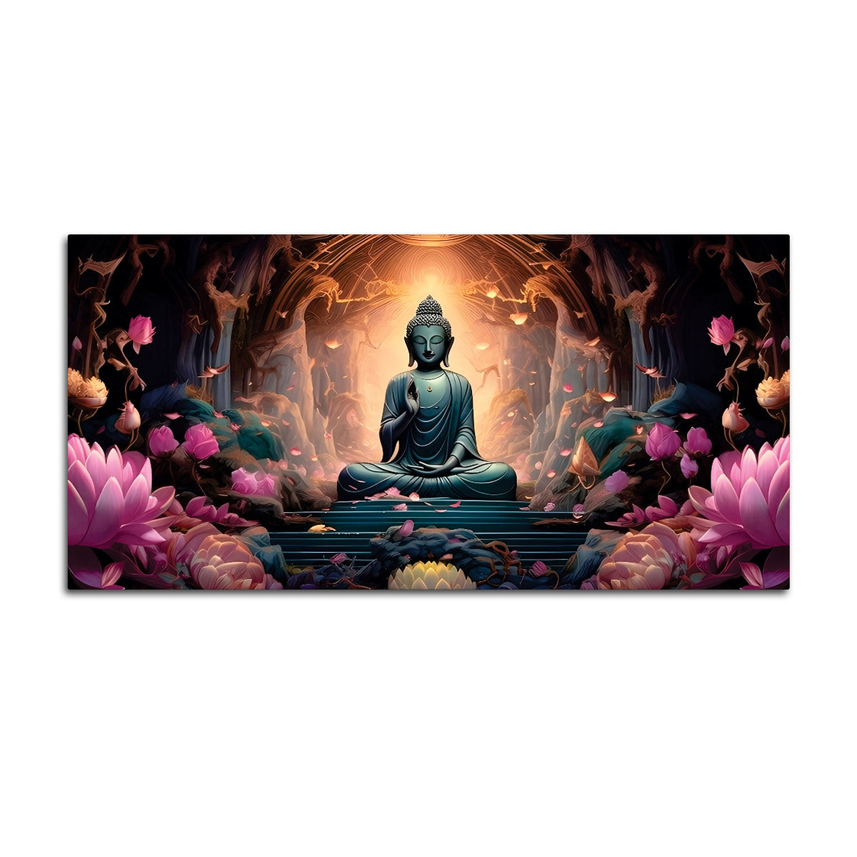 Lord Buddha Wall Painting – Modern Peaceful Home Decor