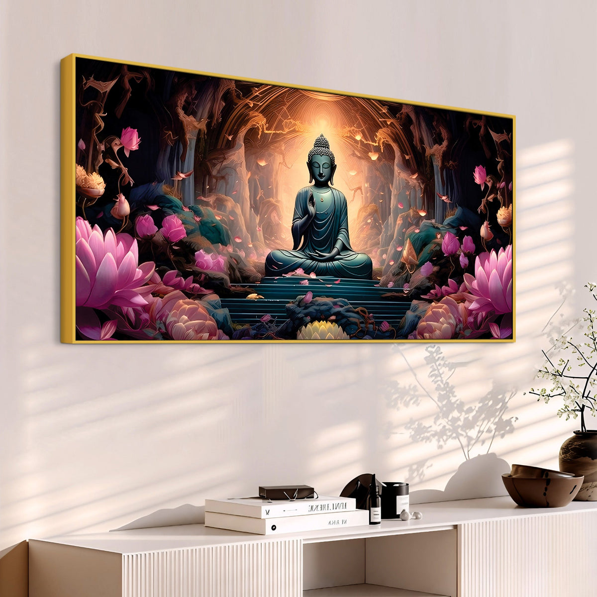Lord Buddha Wall Painting – Modern Peaceful Home Decor