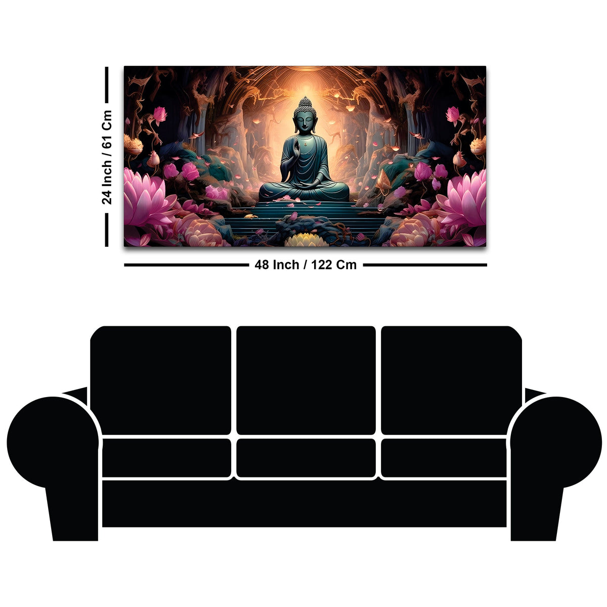 Lord Buddha Wall Painting – Modern Peaceful Home Decor