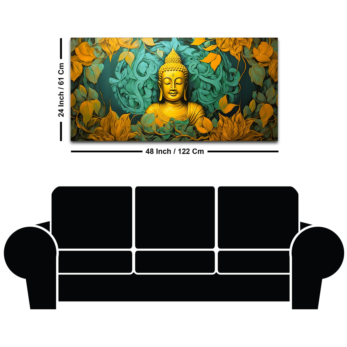 Lord Buddha Wall Painting for Peaceful & Positive Home Energy