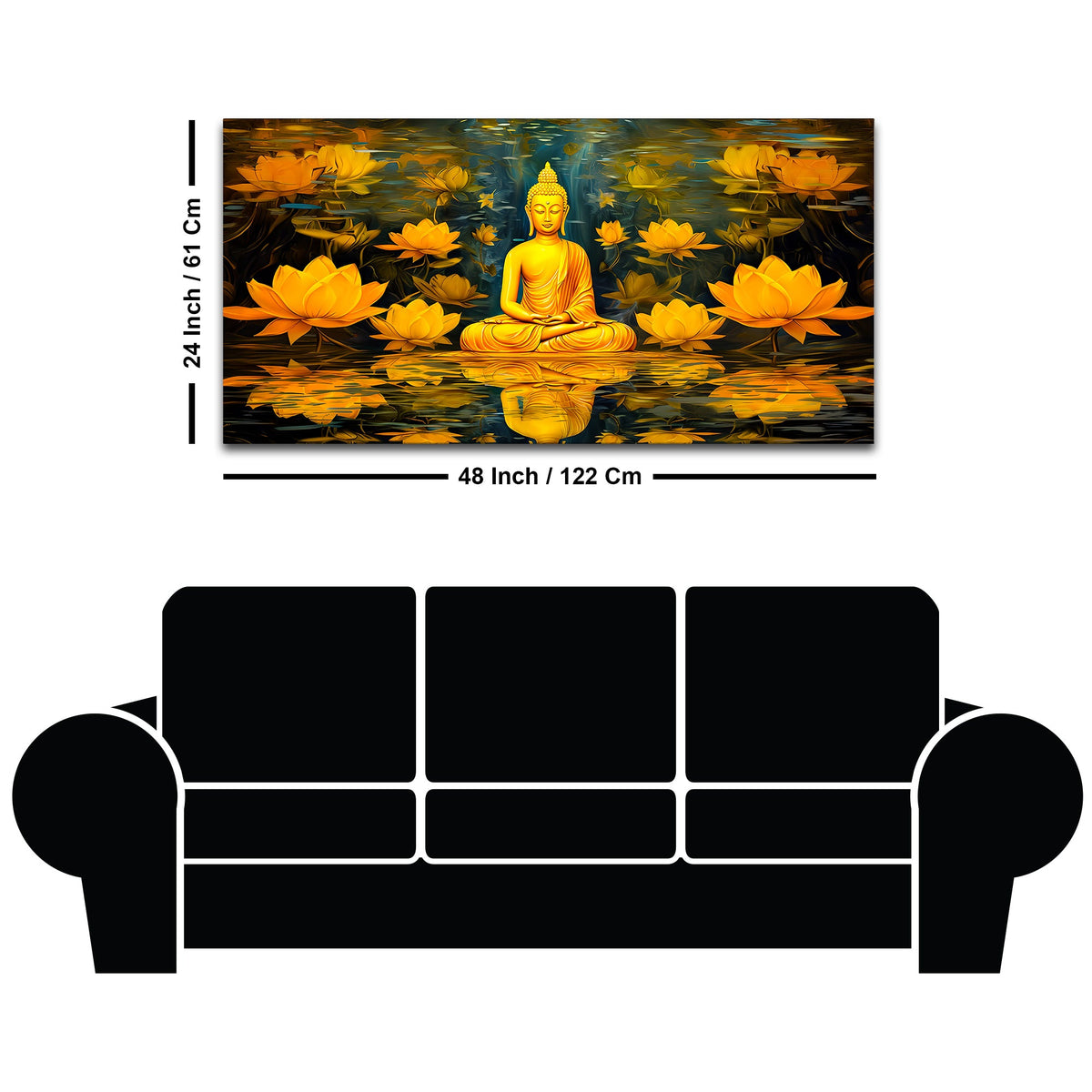Lord Buddha Wall Painting for Peaceful Spaces