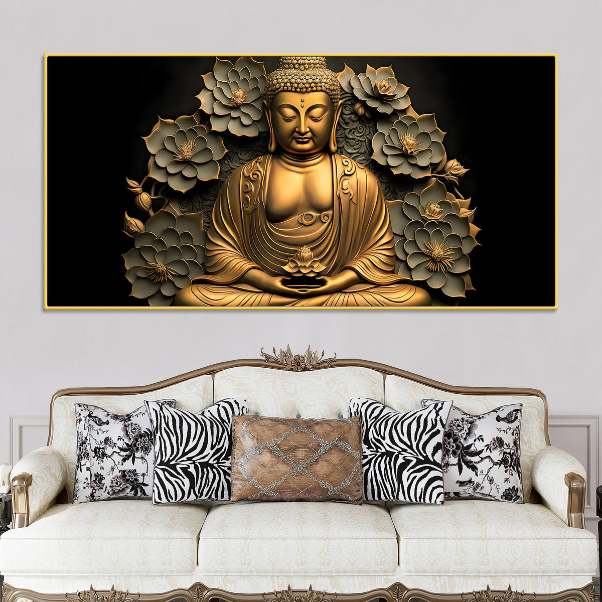 Lord Buddha Wall Painting on Canvas