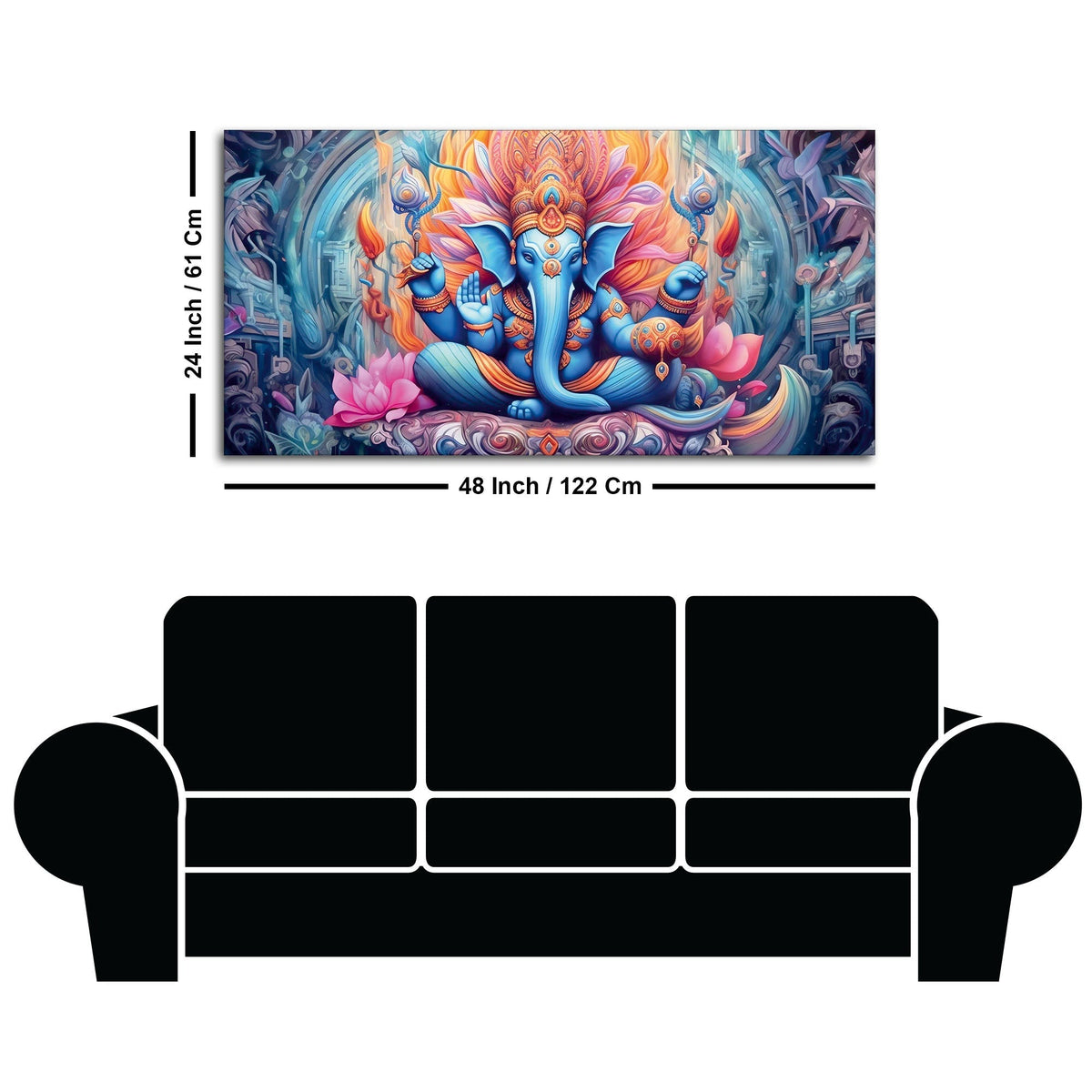 Lord Ganesh Decorative Artistic Canvas Wall Painiting