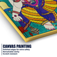 Lord Ganesha Madhubani Style Canvas Wall Painting