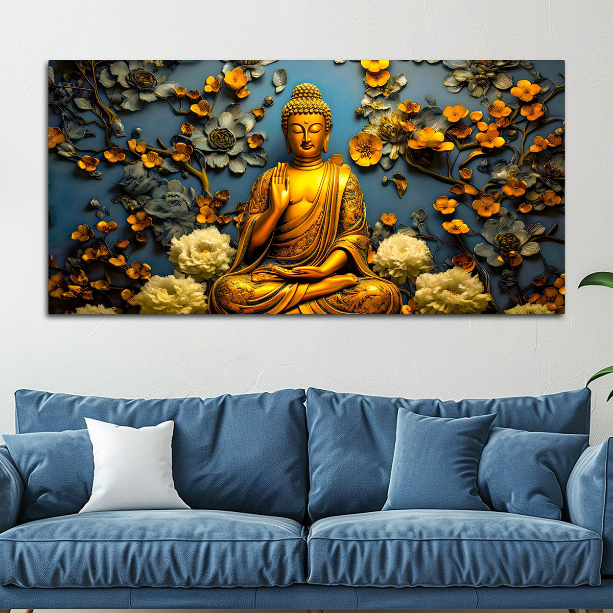 Lord Gautam Buddha Wall Painting for Wall Decor
