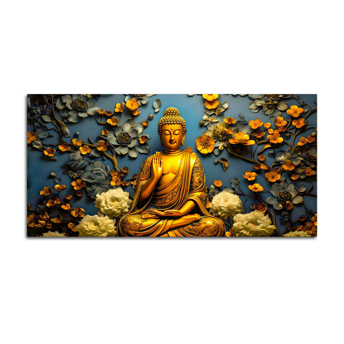 Lord Gautam Buddha Wall Painting for Wall Decor