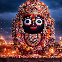 Lord Jagannath Devotional Crystal Glass Painting