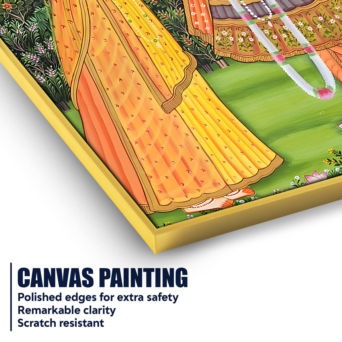 Lord Krishna Accepting Lotus From Shree Radha Canvas Wall Painting