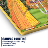 Lord Krishna Accepting Lotus From Shree Radha Canvas Wall Painting