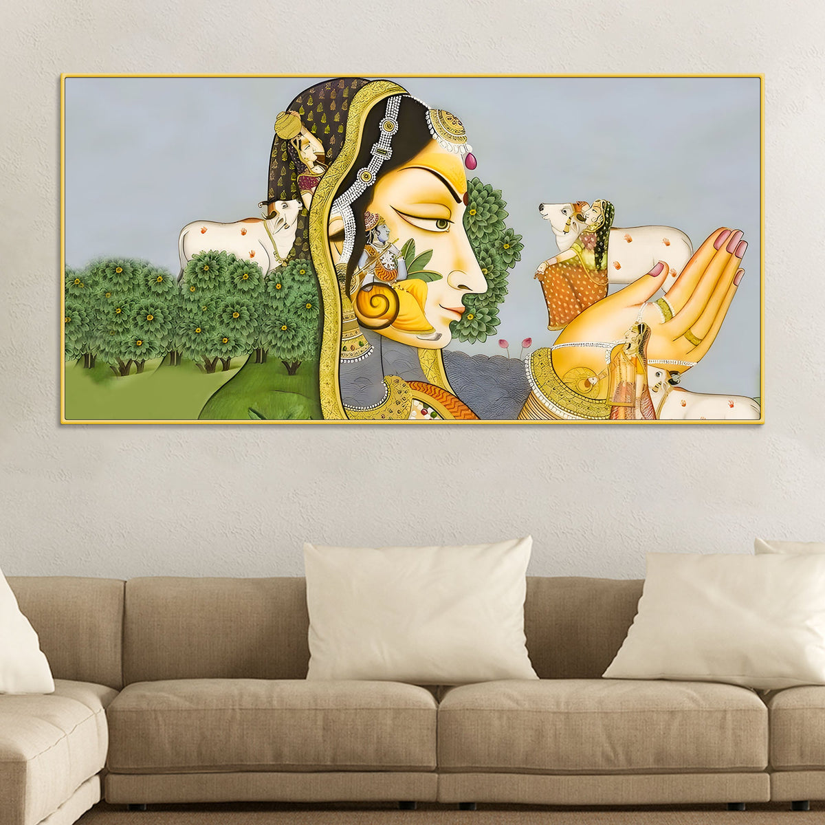 Beautiful Pichwai Canvas Painting – Ethnic Spiritual Wall Decor