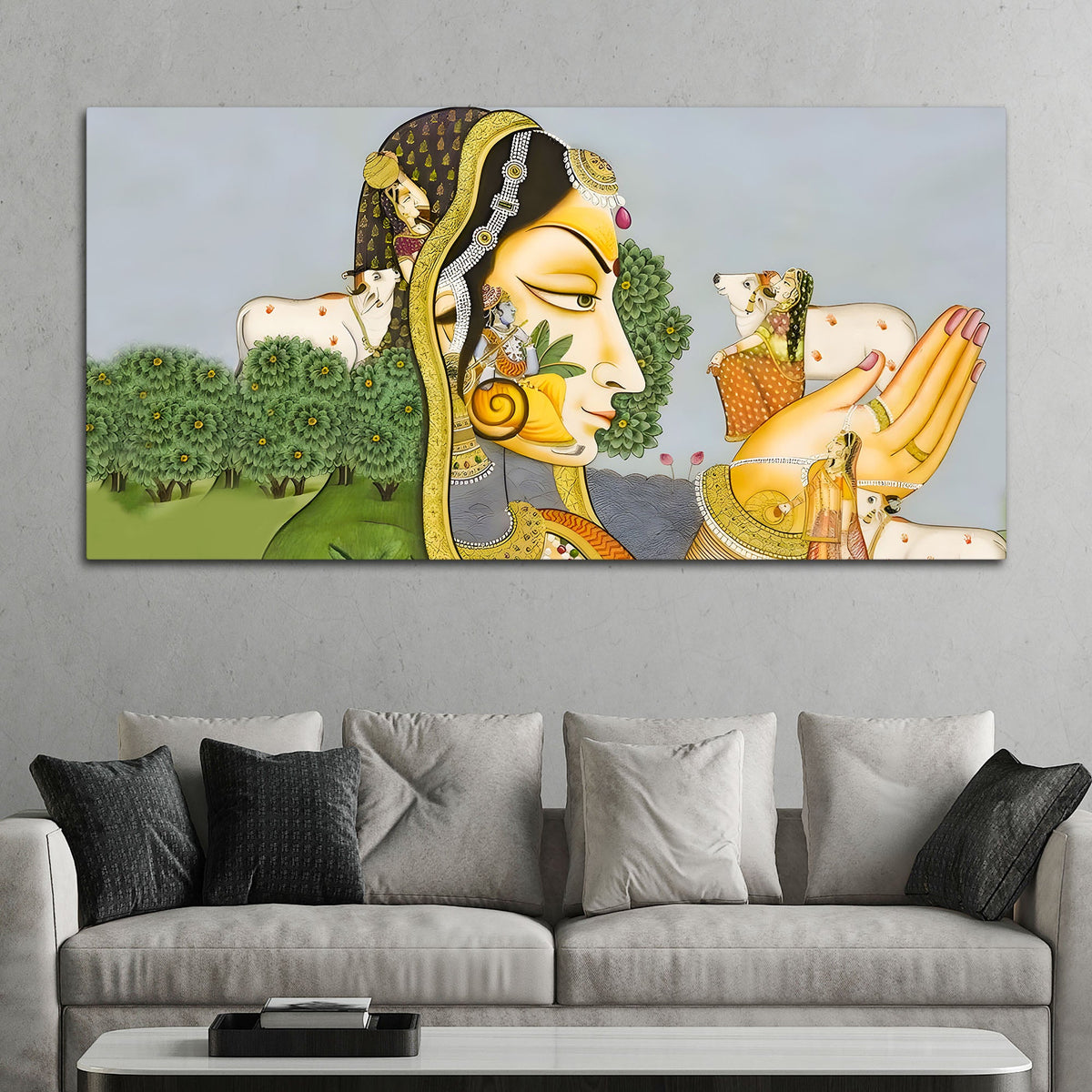 Beautiful Pichwai Canvas Painting – Ethnic Spiritual Wall Decor