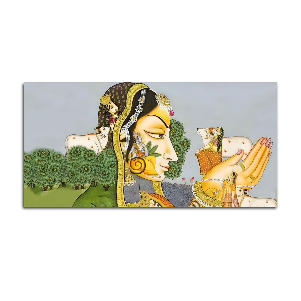 Beautiful Pichwai Canvas Painting – Ethnic Spiritual Wall Decor