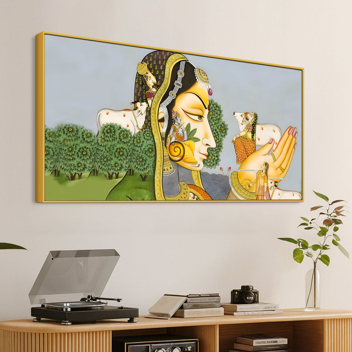 Beautiful Pichwai Canvas Painting – Ethnic Spiritual Wall Decor