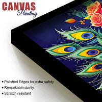 Lord Krishna Floral Peacock Theme Painting