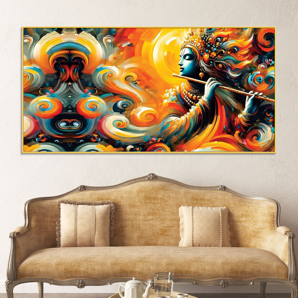 Lord Krishna Wall Painting for Living Room Décor
