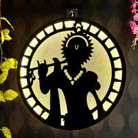 Lord Krishna with Flute LED Wall Hanging for Temple and Wall Decor