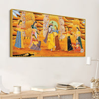 Lord Krishna with Gopis Traditional Pichwai Art Wall Painting