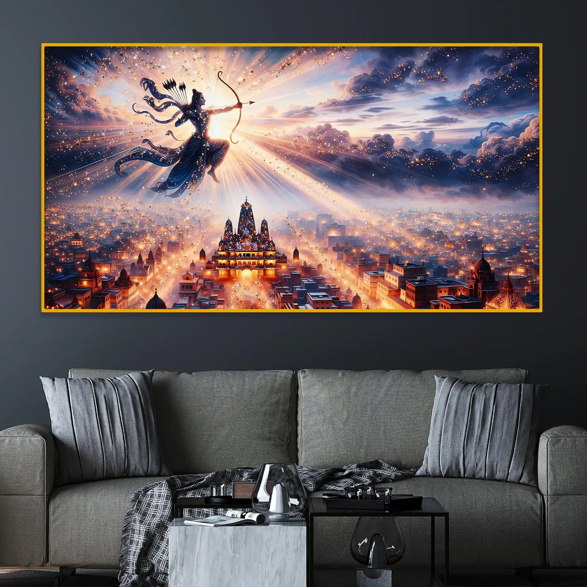 Lord Ram Crystal Glass Painting for Hotel Interior Décor
