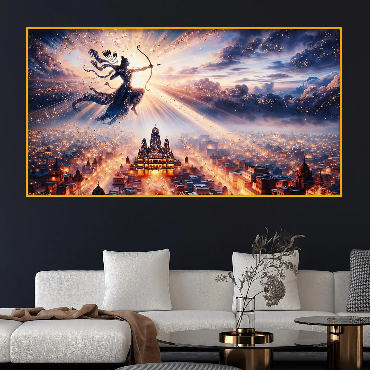Lord Ram Crystal Glass Painting for Hotel Interior Décor