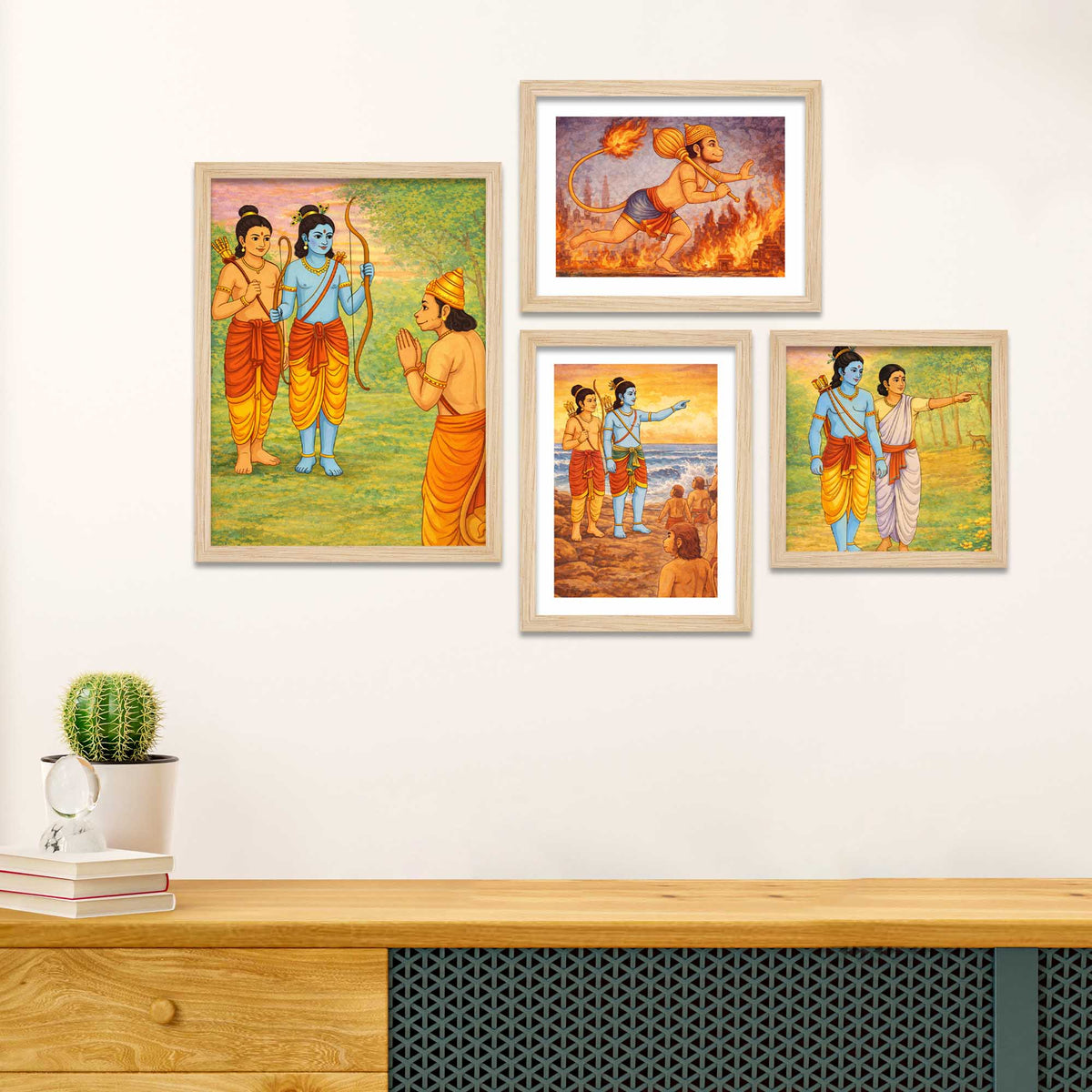 Lord Rama Ramayana Wall Frame Set of Four