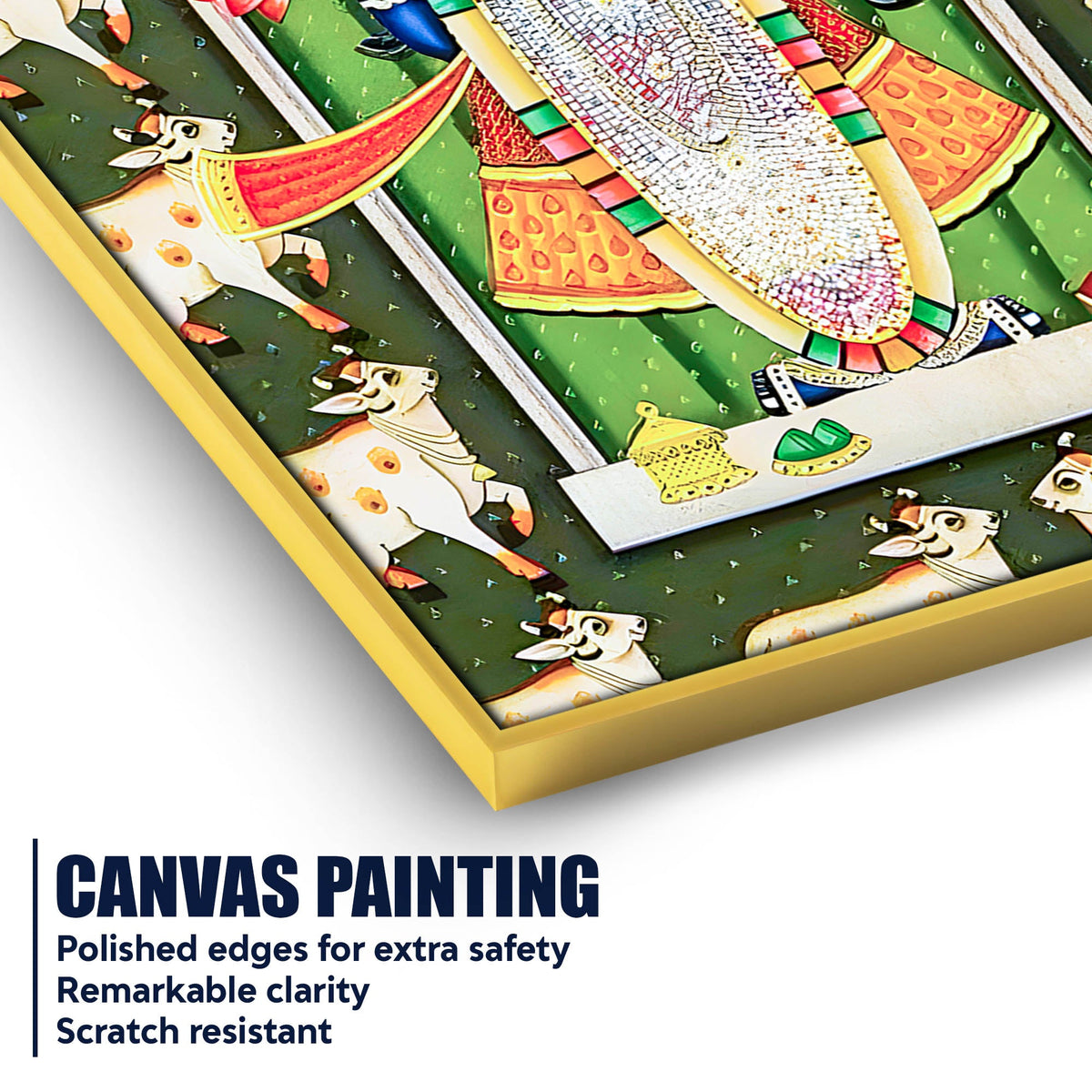 Lord Shree Krishna Shrinath Ji Pichwai Inspired Canvas Wall Painting