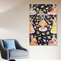 Lord Shree Krishna With Gopis Canvas Wall Painting