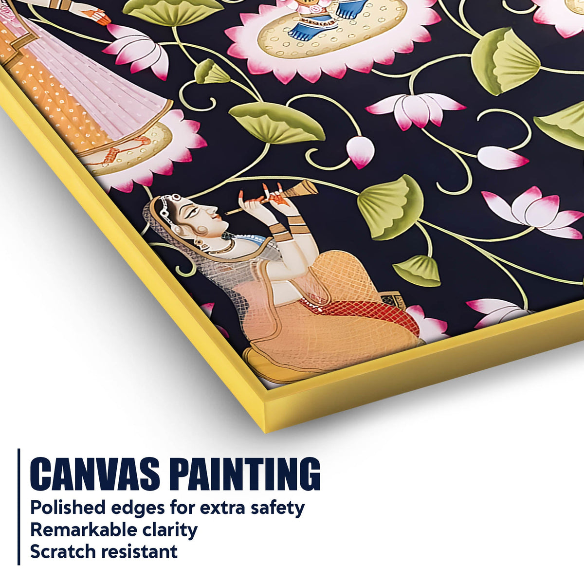Lord Shree Krishna With Gopis Canvas Wall Painting