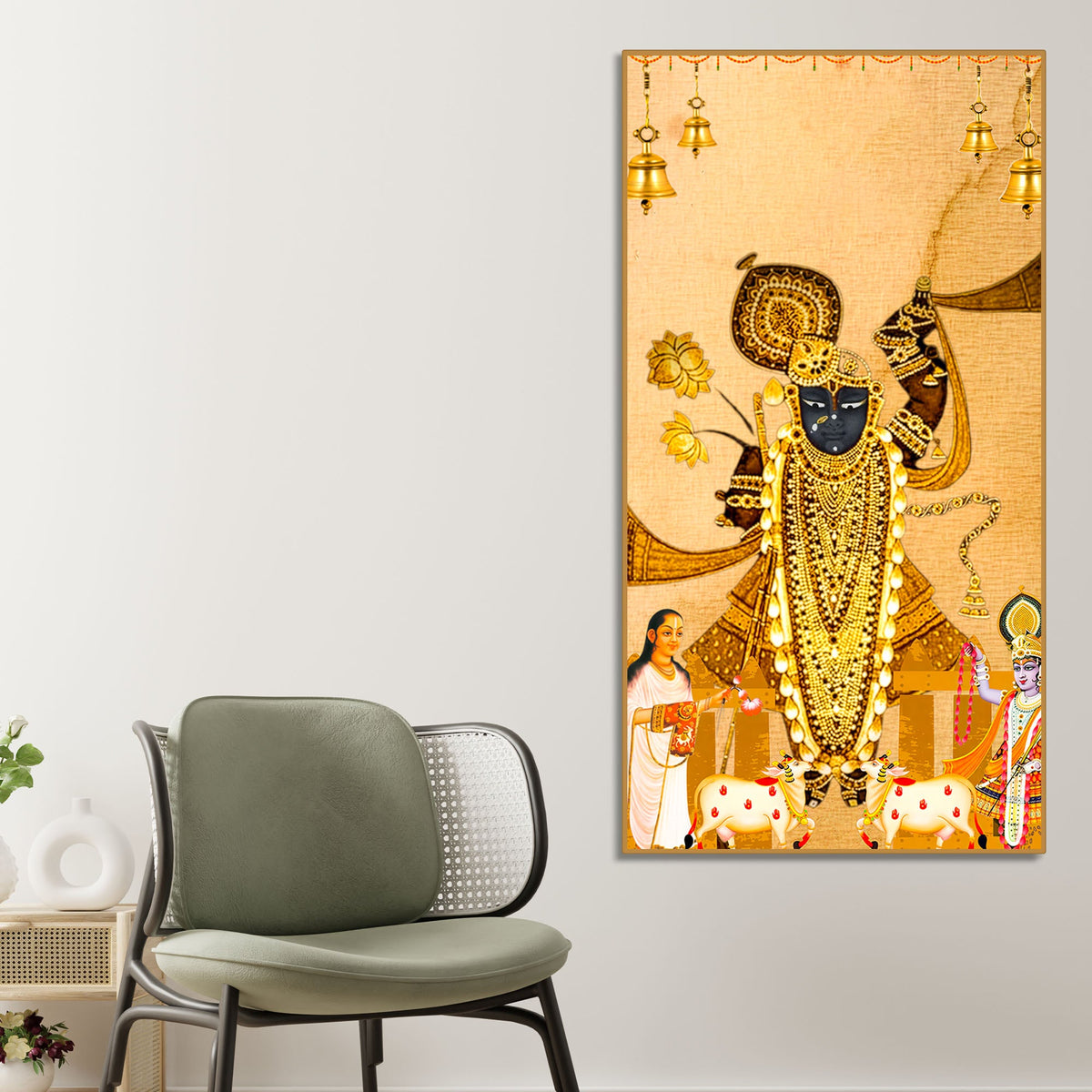 Lord Shreenathji Nathdwara Canvas Painting | Devotional Wall Art