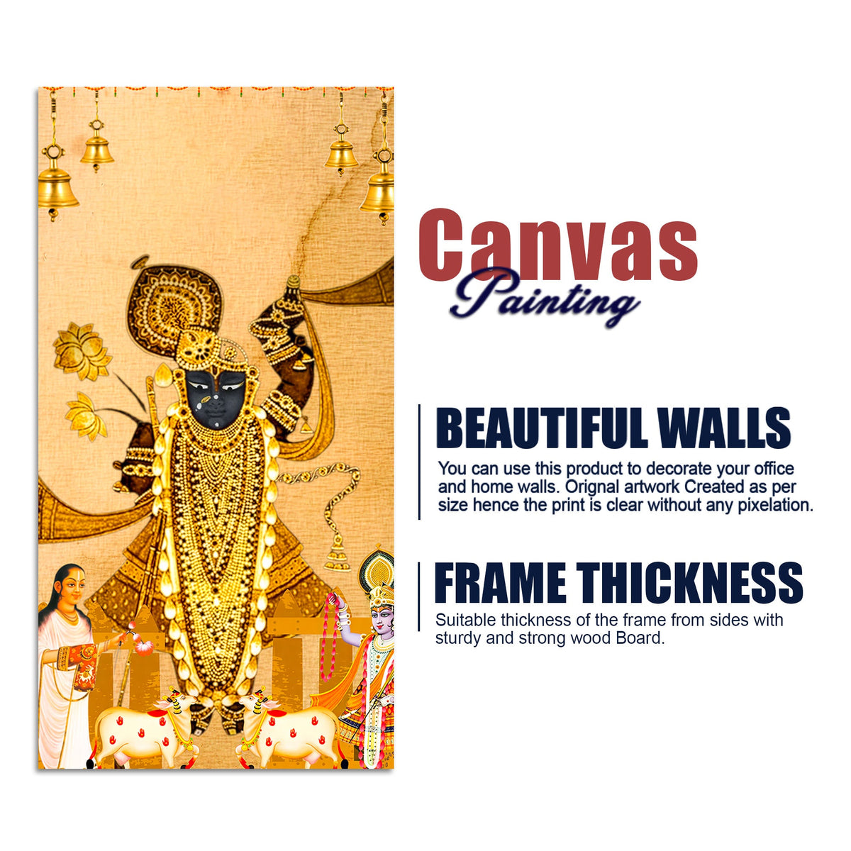 Lord Shreenathji Nathdwara Canvas Painting | Devotional Wall Art