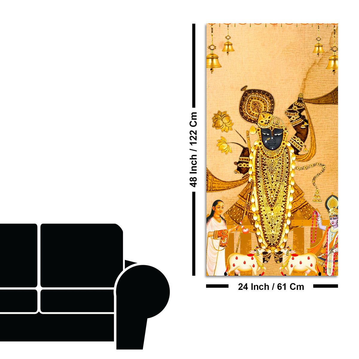 Lord Shreenathji Nathdwara Canvas Painting | Devotional Wall Art
