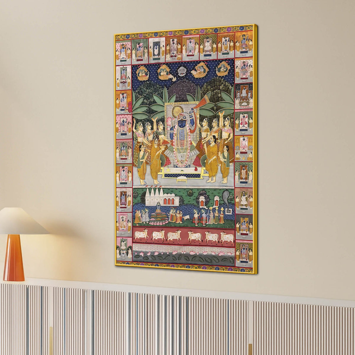 Lord Shreenathji Traditional Canvas Wall Painting for Home & Temple