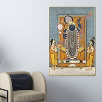 Lord Shreenathji Traditional Pichwai Canvas Wall Painting for Home Decor