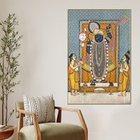 Lord Shreenathji Traditional Pichwai Canvas Wall Painting for Home Decor