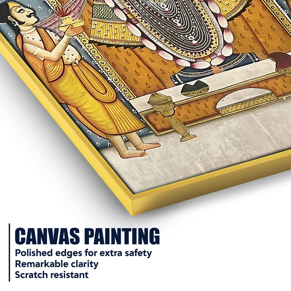 Lord Shreenathji Traditional Pichwai Canvas Wall Painting for Home Decor