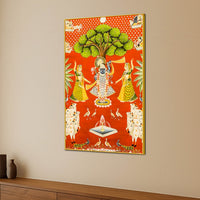Lord Shreenathji with Cows & Gopikas Pichwai Canvas Wall Painting