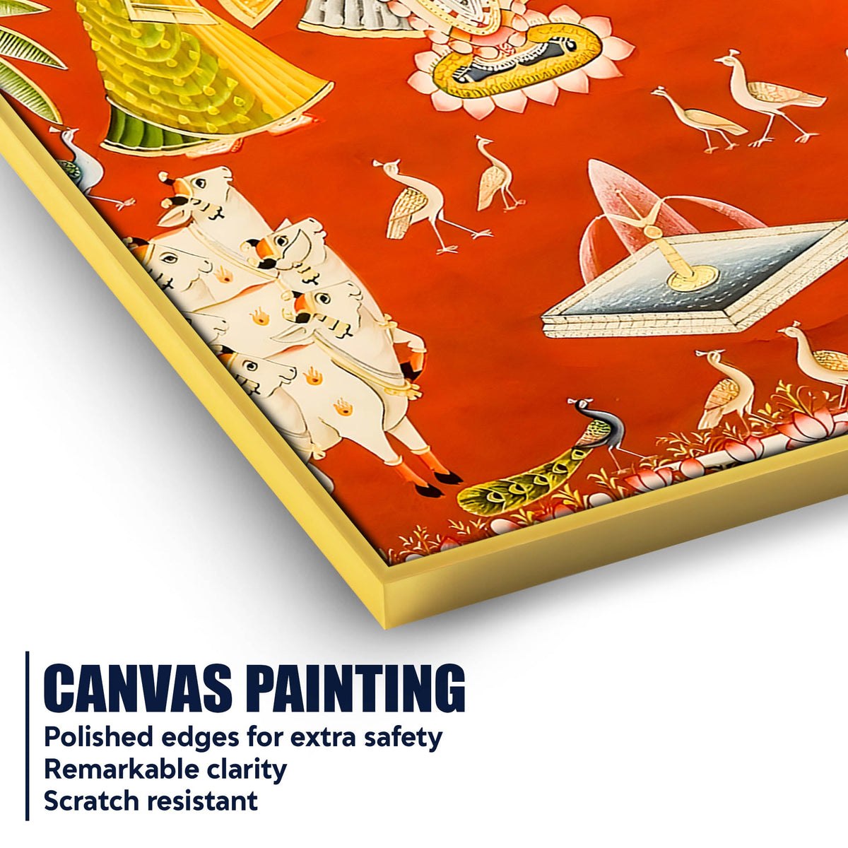 Lord Shreenathji with Cows & Gopikas Pichwai Canvas Wall Painting