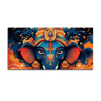 Lord Shri Ganesha Divine Face Abstract Canvas Wall Painting for Home & Office – Contemporary Spiritual Wall Art