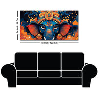 Lord Shri Ganesha Divine Face Abstract Canvas Wall Painting for Home & Office – Contemporary Spiritual Wall Art