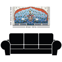 Lord Shri Krishna In Lotus Lake Pichwai Canvas Wall Painting for Home Decor