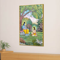 Lord Shri Ram Sitting Under Tree with Shri Hanuman Devotional Canvas Wall Painting