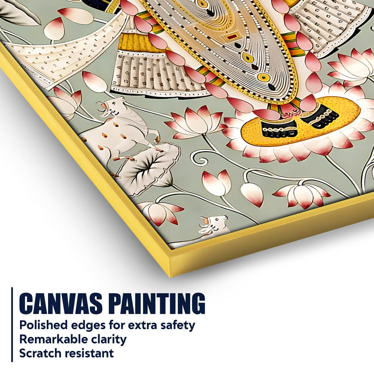 Lord Shrinathji Pichwai Style Canvas Wall Painting
