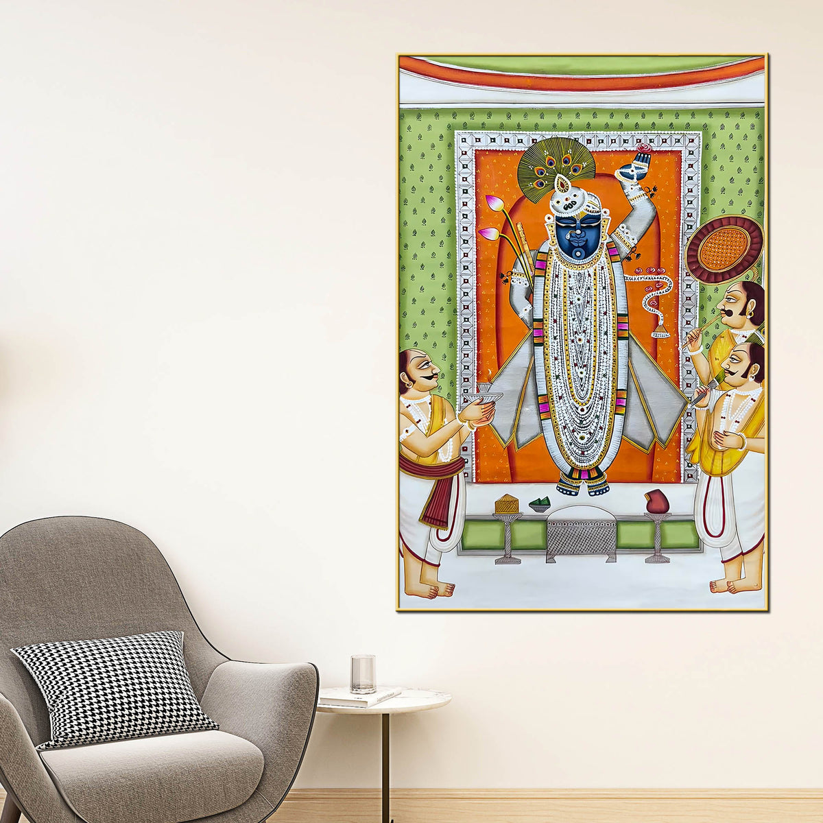 Lord Shrinathji Seva Darshan Canvas Wall Painting for Home
