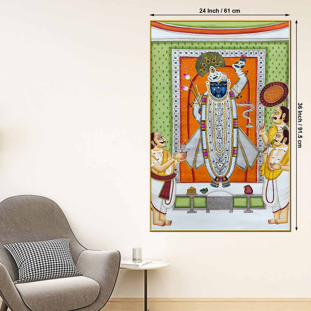Lord Shrinathji Seva Darshan Canvas Wall Painting for Home